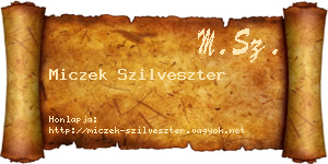 Miczek Szilveszter névjegykártya